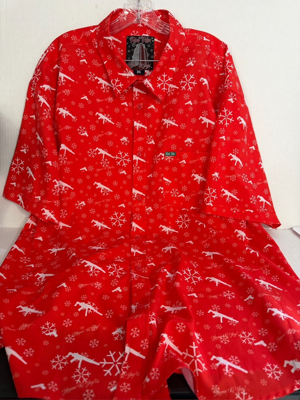 Rad Palm Yippe Ki Yay High Capacity Snowflake Designed Men's Red Holiday Print